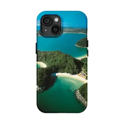Aerial View New Zealand Coastal Bays Forest