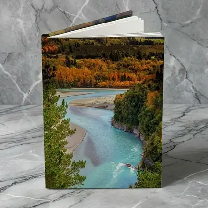 Turquoise River Valley Autumn Mountain Landscape