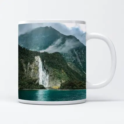 Milford Sound Waterfall New Zealand Mountain