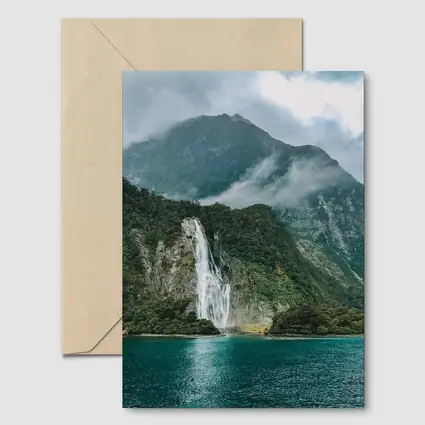 Milford Sound Waterfall New Zealand Mountain