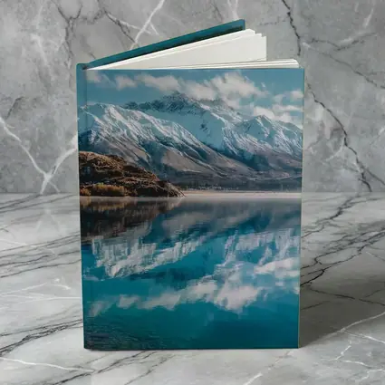 Snow Capped Mountains Reflected In Blue Lake