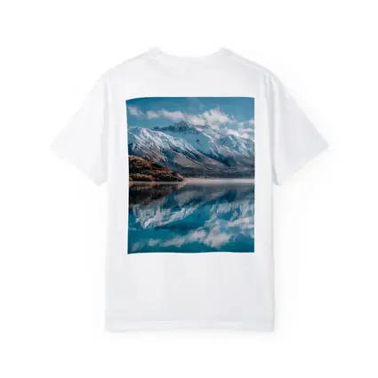 Snow Capped Mountains Reflected In Blue Lake