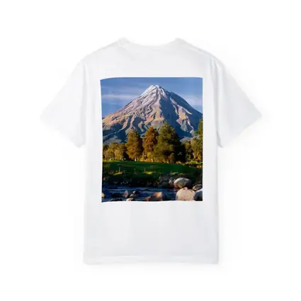 Snow Capped Volcano Rocky River Landscape