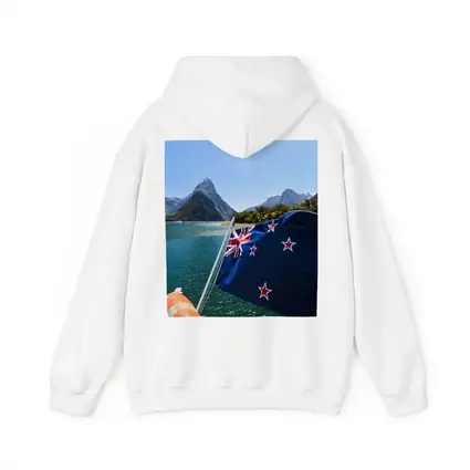 New Zealand Flag Milford Sound Mountains