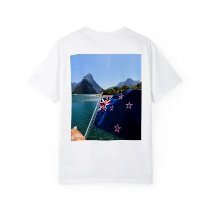 New Zealand Flag Milford Sound Mountains