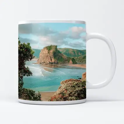 Piha Beach Lion Rock New Zealand Coast