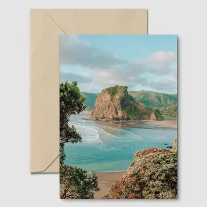 Piha Beach Lion Rock New Zealand Coast