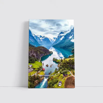 Norwegian Fjord Valley Lake Mountain Landscape