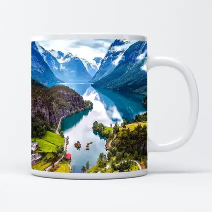 Norwegian Fjord Valley Lake Mountain Landscape