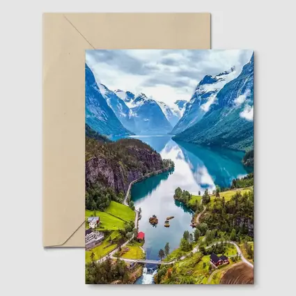 Norwegian Fjord Valley Lake Mountain Landscape