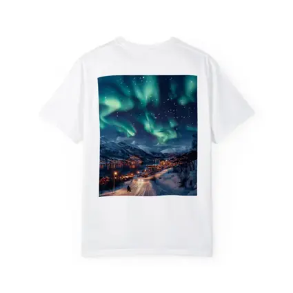 Aurora Borealis Over Snowy Nordic Village