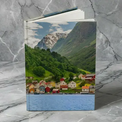Norwegian Fjord Village Colorful Houses Mountains