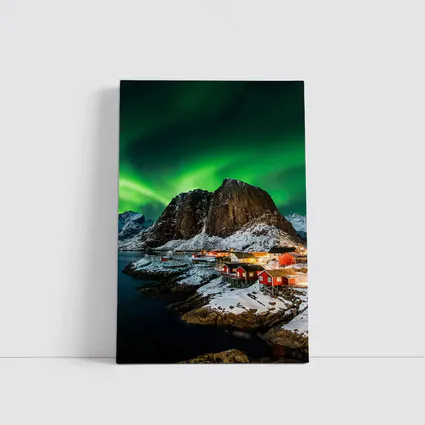 Northern Lights Over Lofoten Village Norway