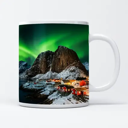 Northern Lights Over Lofoten Village Norway