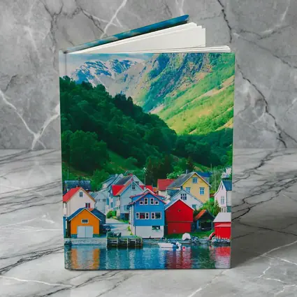 Colorful Norwegian Village Houses By Fjord