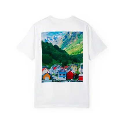 Colorful Norwegian Village Houses By Fjord