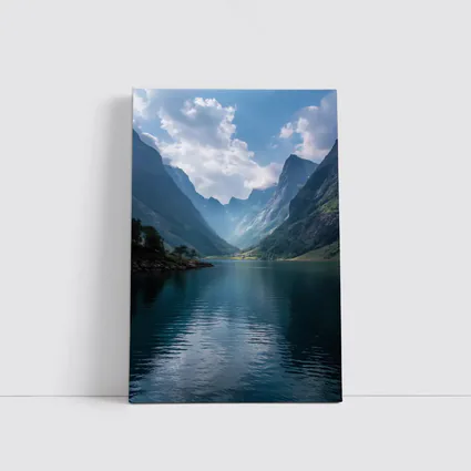Norwegian Fjord Calm Blue Mountain Lake