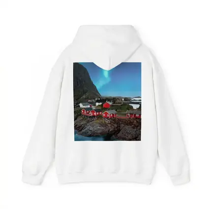 Norway Northern Lights Red Fishing Village