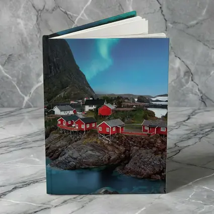 Norway Northern Lights Red Fishing Village