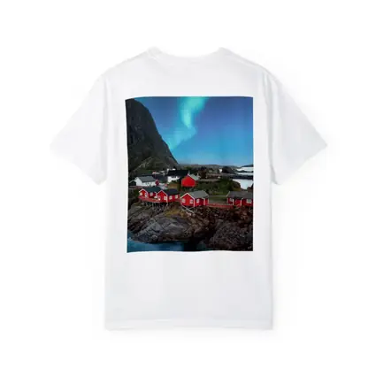 Norway Northern Lights Red Fishing Village