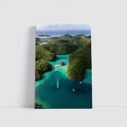 Tropical Island Lagoon Aerial View Indonesia