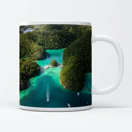 Tropical Island Lagoon Aerial View Indonesia
