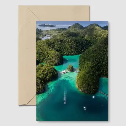Tropical Island Lagoon Aerial View Indonesia