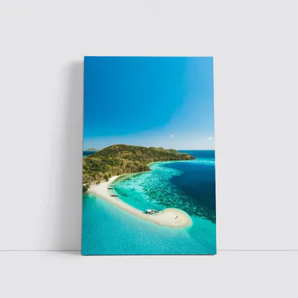 Tropical Island Sandbar Aerial Ocean View