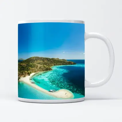 Tropical Island Sandbar Aerial Ocean View