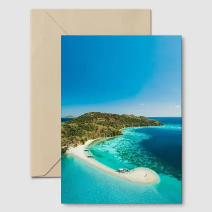 Tropical Island Sandbar Aerial Ocean View