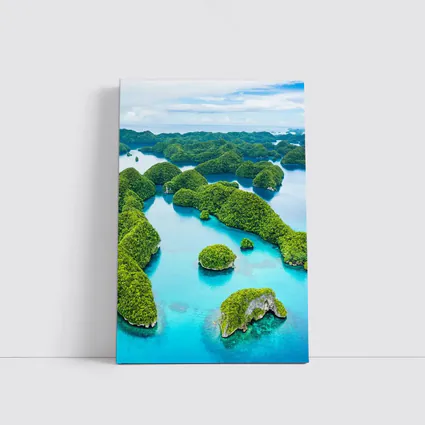 Aerial View Tropical Islands Turquoise Ocean Waters