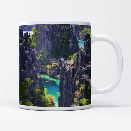 Coron Lagoon Limestone Cliffs Turquoise Water