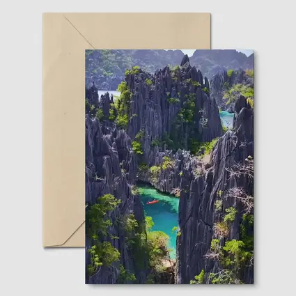Coron Lagoon Limestone Cliffs Turquoise Water