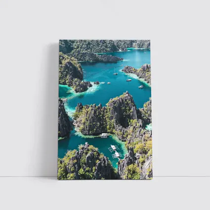 Coron Lagoon Turquoise Water Limestone Cliffs Philippines