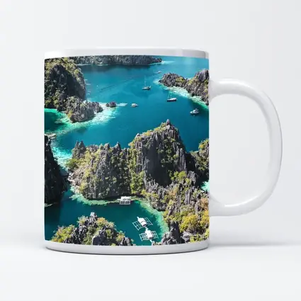 Coron Lagoon Turquoise Water Limestone Cliffs Philippines
