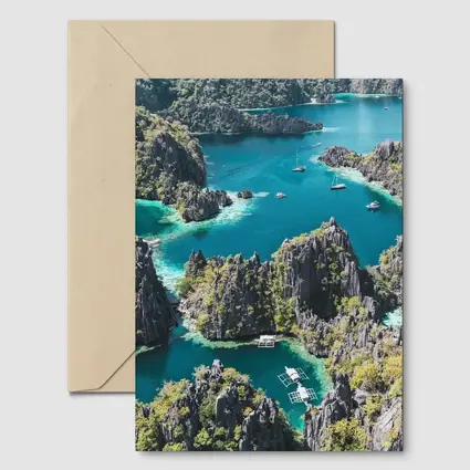 Coron Lagoon Turquoise Water Limestone Cliffs Philippines
