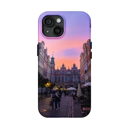 Gdansk Old Town Square at Purple Sunset