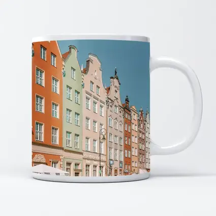 Colorful Historic Buildings Gdansk Poland Street