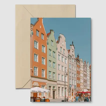 Colorful Historic Buildings Gdansk Poland Street