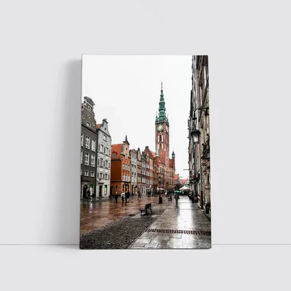 Gdansk Old Town Rainy Street Poland