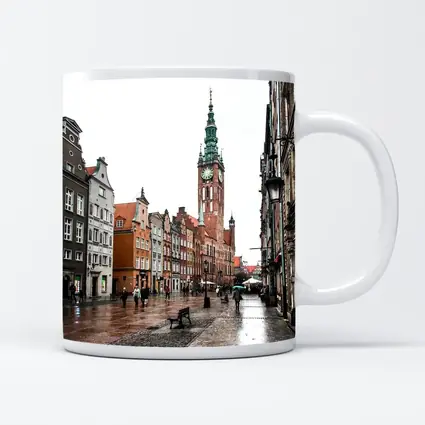 Gdansk Old Town Rainy Street Poland