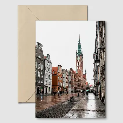 Gdansk Old Town Rainy Street Poland