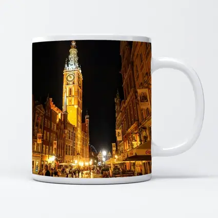 Gdansk Old Town Street At Night
