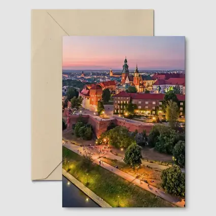 Wawel Castle Krakow Aerial Sunset View
