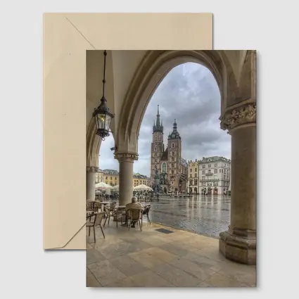 Krakow Main Square St Mary Basilica Rain