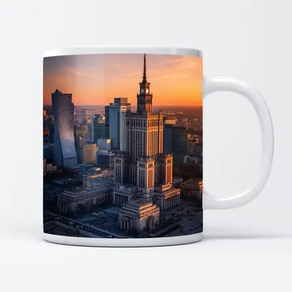 Warsaw Palace of Culture Sunset Skyline