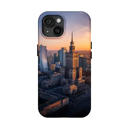 Warsaw Palace of Culture Sunset Skyline