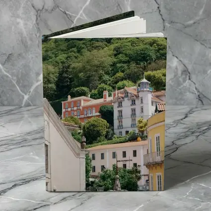 Sintra Portugal Colorful Buildings Green Hillside