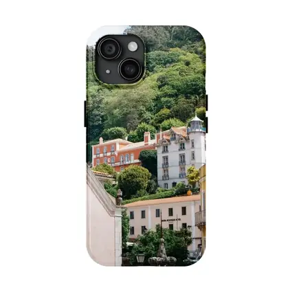 Sintra Portugal Colorful Buildings Green Hillside