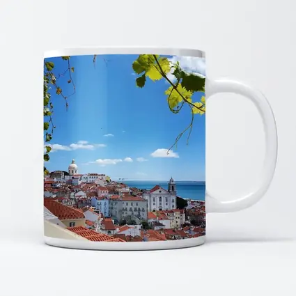 Lisbon Alfama District Red Rooftops River View